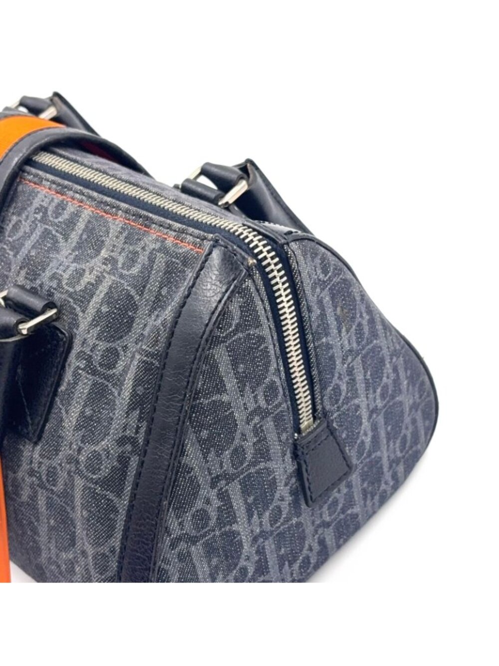 Dior Flight Line Trotter Leather Denim Gray Black Handbag Silver - Picture 13 of 15